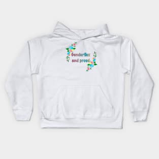 Genderflux and proud floral design Kids Hoodie